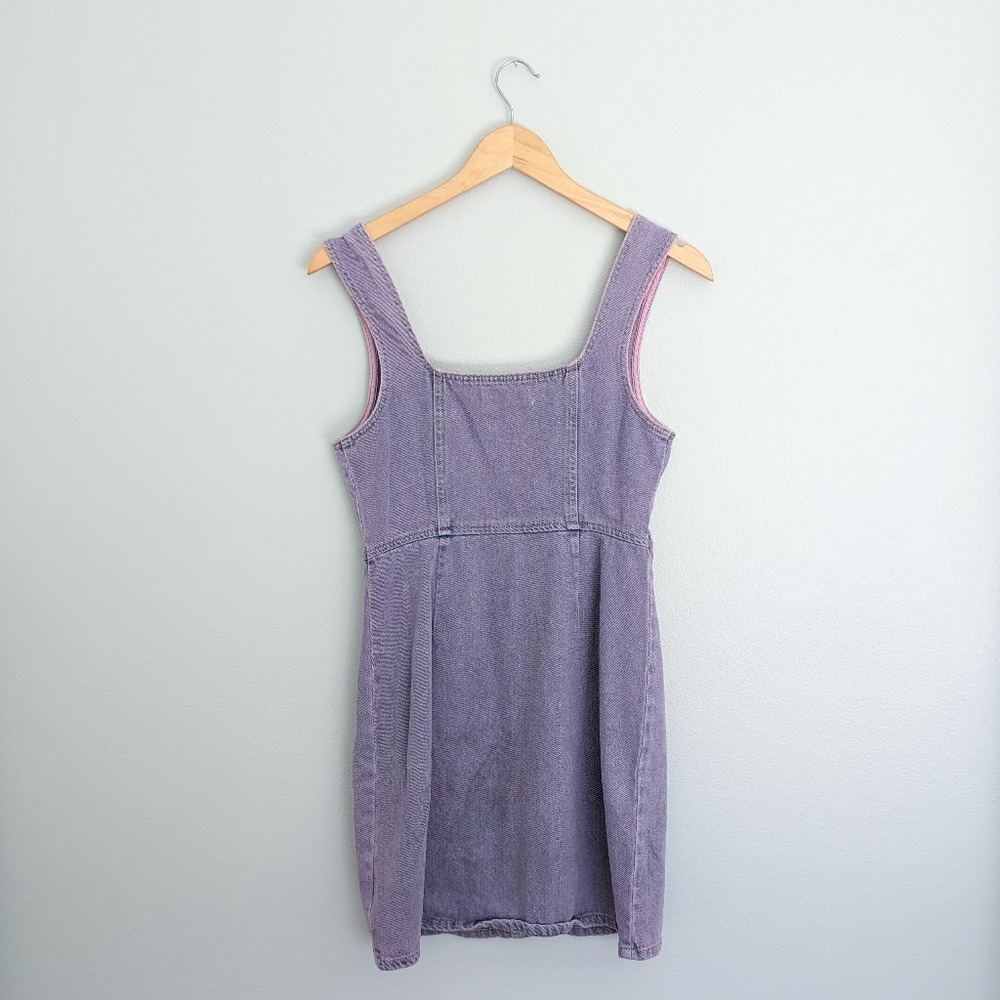 Urban Outfitters Purple Denim Button Front Mini Dress Size 2 - Picture 2 of 3